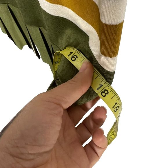 Vintage 60s Eddie Nober Green Short Sleeve Stripe Drop Waist Pleated Dress Small - Picture 7 of 9